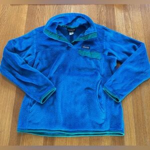 Patagonia Women's Vintage Re-Tool Snap-T Pullover Turquoise/Teal/Green Size L